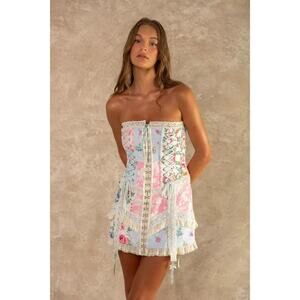 Fillyboo Cabbage Tree Lane Lace Up Corset Mini Dress | Size S | NWT